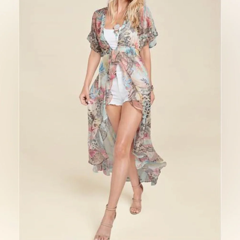 Venus Embellished Floral & Paisley Print Maxi Top NWT - Picture 1 of 12